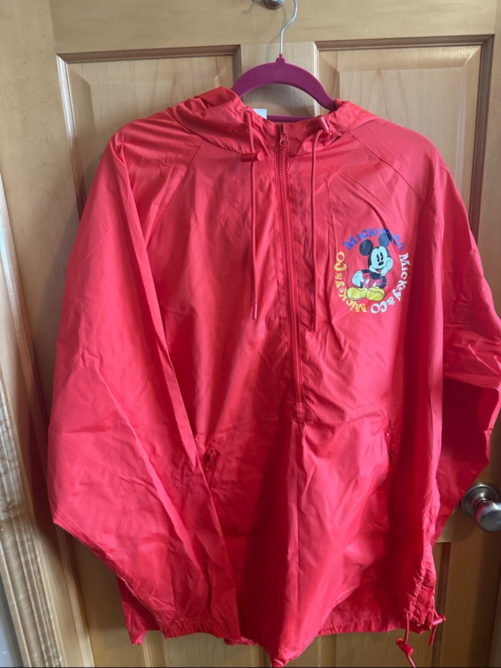 Disney Red Hooded Mickey Windbreaker Jacket